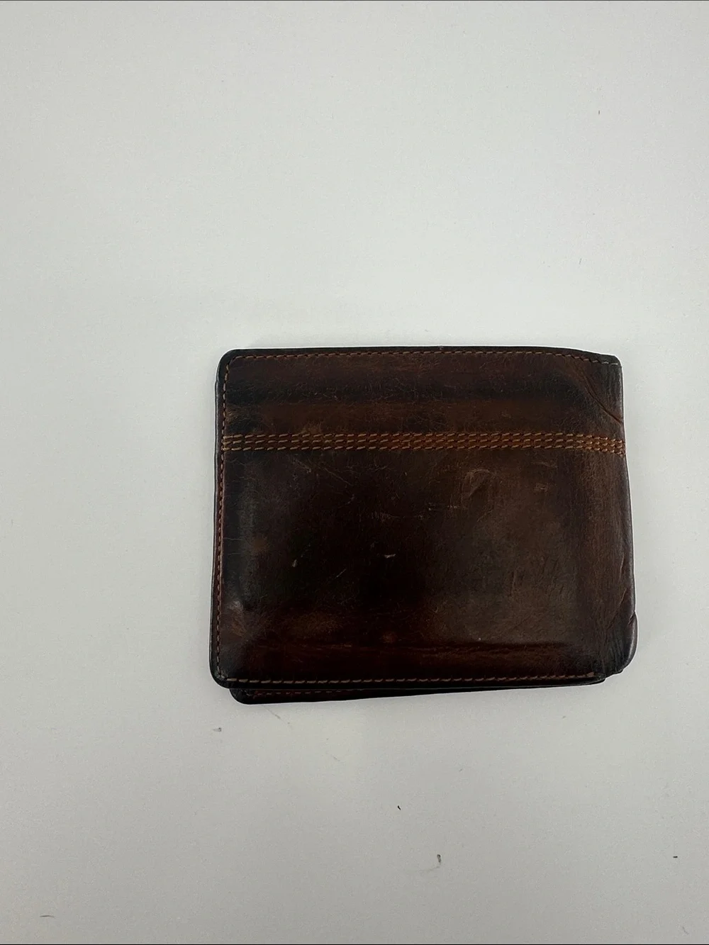 Carhartt Brown Leather Bi-Fold Wallet with Logo Patch